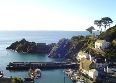 very large polperro harbour long view